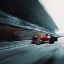 A fast sports car passing with motion blur.
