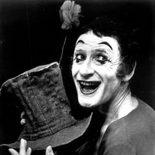 Marcel Marceau performing a silent mime routine