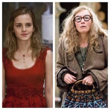 Portraits of actresses Emma Thompson and Emma Watson.