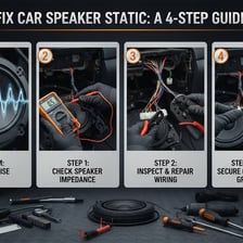 A radio speaker associated with crackling static.