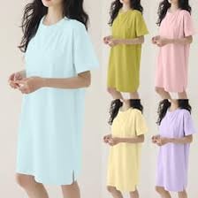 A loose shirt-style garment intended to be worn while sleeping