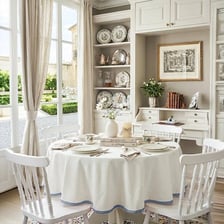 A cloth covering a dining table
