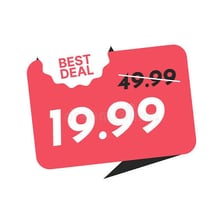 A product shown with a reduced price tag