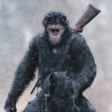 Caesar, the chimpanzee leader from the Planet of the Apes films.
