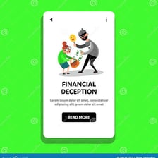 An illustration showing one person deceiving another over money.