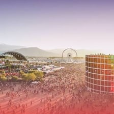 A concert crowd and performance stage at the Coachella Valley Music and Arts Festival in California