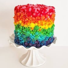 A cake fully covered with decorative frosting