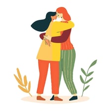 An illustration of a person seeking constant closeness from a friend.