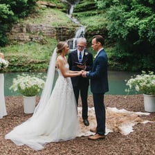 A couple exchanging vows during a wedding ceremony