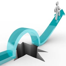 Illustration of a person avoiding an obstacle or dangerous situation