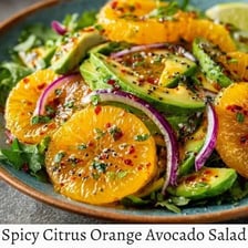 A colorful spicy dish garnished with fresh citrus and herbs