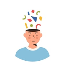 A person thinking while looking at a riddle.