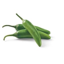 Fresh green serrano chili peppers