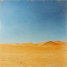 A wide, uninterrupted desert landscape extending toward the horizon