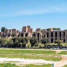 Ancient ruins and landscape on Rome’s Palatine Hill.
