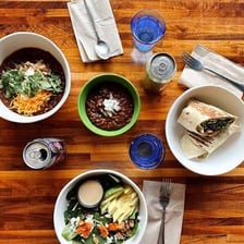 A midday lunch served on a table