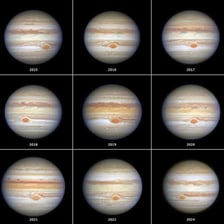 Illustration showing Jupiter, Saturn, Uranus, and Neptune as the solar system’s outer planets