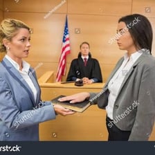 A witness taking an oath in a courtroom.