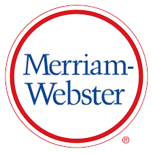 A Merriam-Webster dictionary showing the publisher’s name.