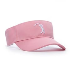 Baseball caps with their projecting front visors visible