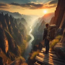 Sound waves reflecting between the walls of a canyon