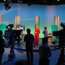 A television program being recorded in a studio