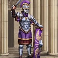 A historical-style illustration of a soldier from the Roman Praetorian Guard.