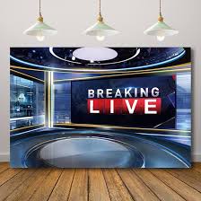 A television newsroom broadcasting breaking news in real time