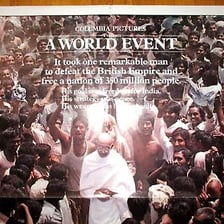 Poster for the 1982 film Gandhi featuring Ben Kingsley