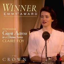 Claire Foy at an awards event associated with her Emmy-winning role in The Crown