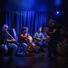 Musicians improvising together during a live performance.