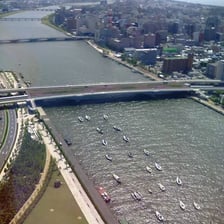 Scenic view of the Shinano River flowing through central Japan