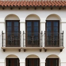 An architectural balustrade lining the edge of a balcony.