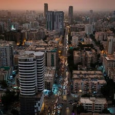 A recognizable cityscape of Karachi, Pakistan