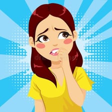 An anxious person showing signs of nervousness.