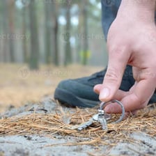 A person discovering a previously lost object