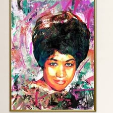 Portrait of singer Aretha Franklin, known as the Queen of Soul