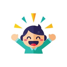 A person showing intense happiness during a celebration.