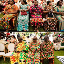 People taking part in a traditional community ceremony