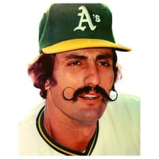 Rollie Fingers, the former MLB relief pitcher, in a baseball portrait