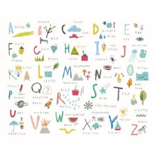 An educational display of letters from an alphabet.