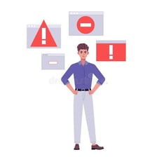A person overlooks a clearly visible warning sign.