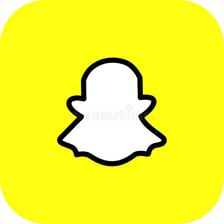 The white Snapchat ghost logo on a yellow background.