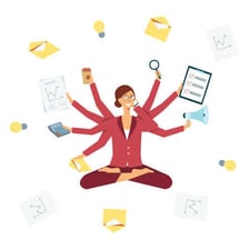 A person handling several tasks simultaneously.