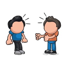 An illustration of one person persistently pressuring another person.