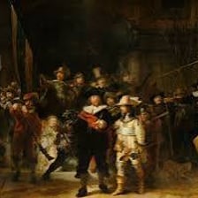 Rembrandt's painting The Night Watch depicting a civic guard company