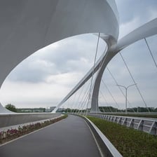 A structure with a prominent curved arch.