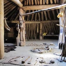 A Mandan cultural site or earthlodge in North Dakota.