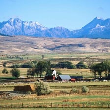 A small rural settlement surrounded by countryside