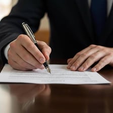 A signed legal document representing a binding agreement